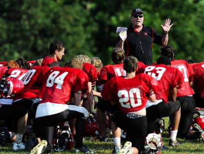 nc coach matt martello talks to players at practice dylan slagle photo