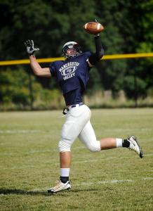 mvs zach heron hauls in a pass at practice dylan slagle photo