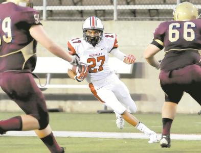 mckinley defensive back sherron jackson finds running room on his intercetion return against ontario sir frederick banting