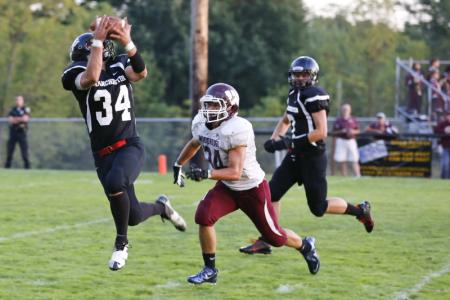 manchester high schools jesse winter 34 hauls in a pass during a week 2 game against woodridge