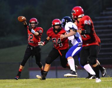 north carroll quarterback jack flowers prepares to throw against williamsport