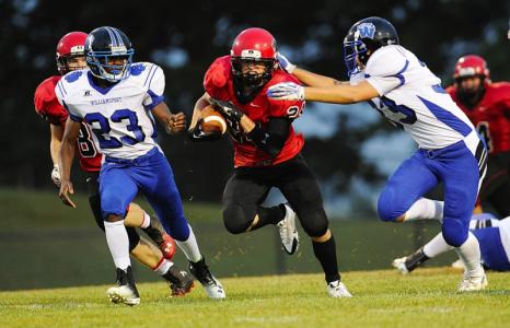 north carrolls sean floto runs for a first down against williamsport