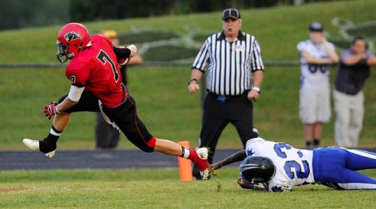 north carrolls aaron heinle runs into the end zone for a touchdown against williamsport