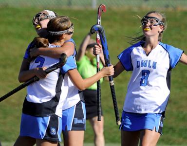 owls celebrate a goal on sept 24 against linganore