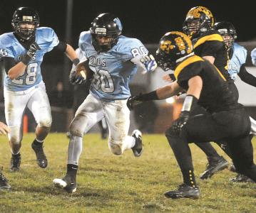 westminsters shawn johnson fights upfield against south carroll friday nov 8 at south carroll high school
