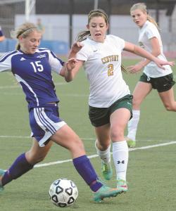centurys jaci buteau fights for the ball with loch ravens erica carpenter during the 2a state championship game at umbc in baltimore friday nov 15