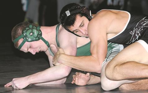 winters mills cole myers wrestles centurys ben carroll during their 182 pound match wednesday jan 29 in westminster