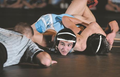 westminsters kevin maks wrestles winters mills lucas kirby during their 152 pound match thursday jan 30 in westminster