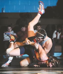 westminsters kevin maks wrestles fsks zach plank during their 145-pound bout in westminster monday feb 10 2014