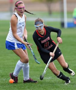 north carrolls mary guest fights past walkersvilles hannah chavez wednesday oct 29 at walkersville high school