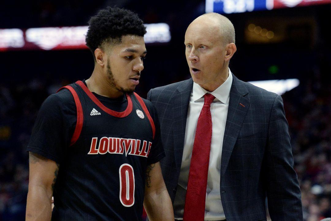 Louisville Head Coach Chris Mack Right Talks With Louisville